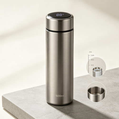 500ml 316 Stainless Steel Smart Thermos Mug with Digital