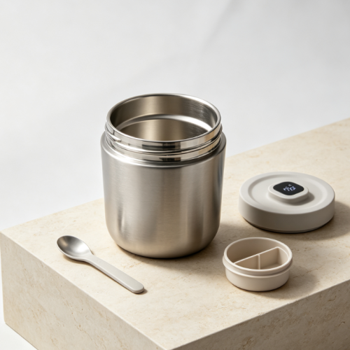 Wide-Mouth Smart Stainless Steel Insulated Food Mug