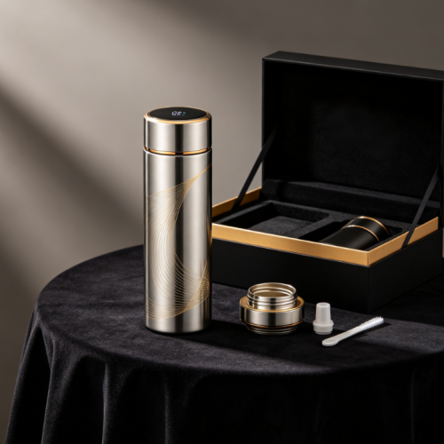 Luxury Gilded Smart Thermos Stainless Steel Thermos Gift Box