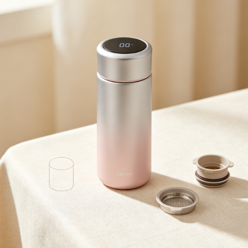 Mini Portable 280ml Smart Thermos Stainless Steel Water Bottle