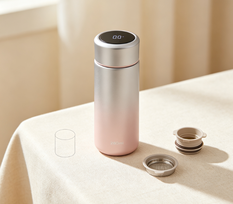 Mini Portable 280ml Smart Thermos Stainless Steel Water Bottle