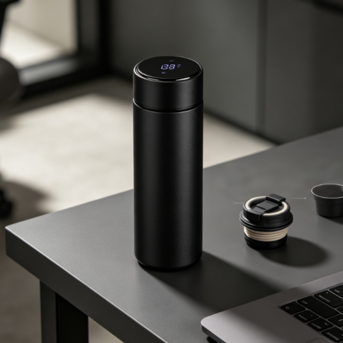 Business Matte Black Smart Stainless Steel Insulated Office Mug