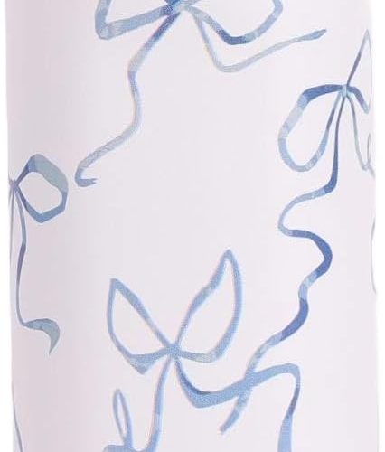 304 Stainless Steel Fitness Sports Vacuum Bottle with handle and straw, Large Capacity Macaron Thermal Mug /16/19/24/32 oz (deep blue bow,24)