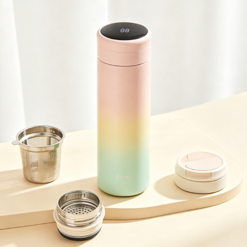 Gradient Macaron Smart Temperature Control Stainless Steel Thermos Mug